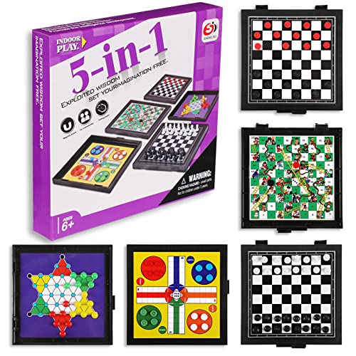 5 in 1 Magnetic Travel Game Set