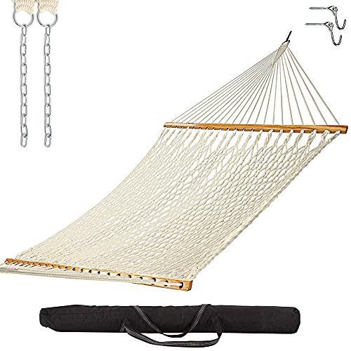 Castaway Living 13 ft. Double Traditional Hand Woven Cotton Rope Hammock