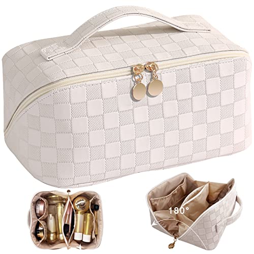 TOPALL Makeup Bag - Large Capacity Travel Cosmetic Bag