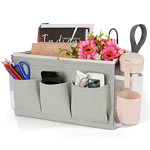 Lilithye Bedside Caddy Organizer with Straps & Water Bottle Holder