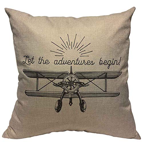 Vintage Retro Airplane Pillow Cover