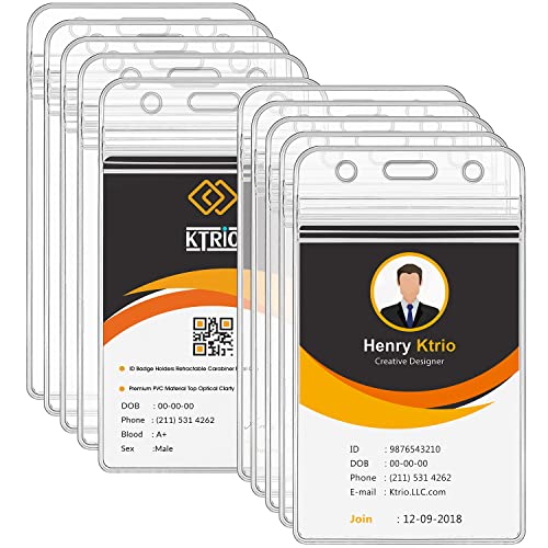 KTRIO Clear ID Card Badge Holders