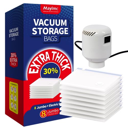 Maylmc EXTRA THICK Jumbo Vacuum Storage Bags with Electric Pump