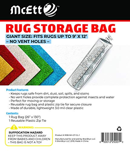 Rug Storage Bag - Giant Size for Moving or Storage
