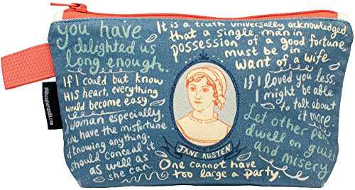 Jane Austen Bag - Canvas Zipper Pouch