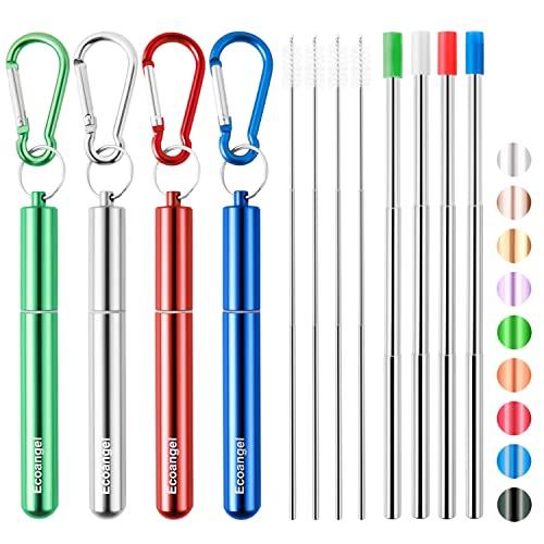 Reusable Metal Straw Collapsible Stainless Steel Drinking Straw