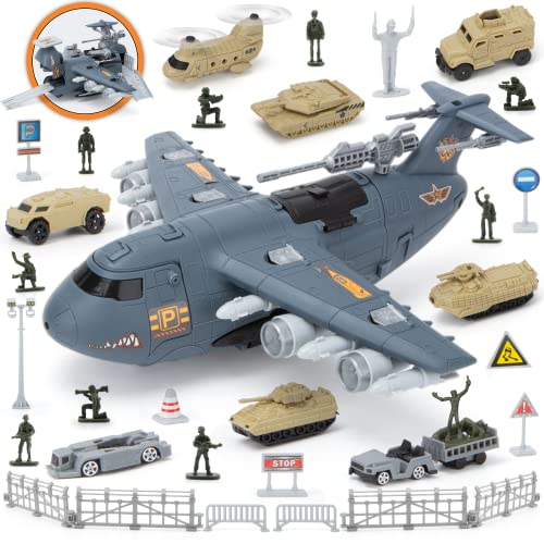 Transformable Military Airplane Toy for Boys Age 4-7