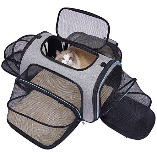 Mancro Pet Carrier Airline Approved, Soft-Sided Pet Travel Bag for Cats with Mes