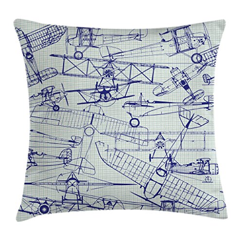 Vintage Airplane Cushion Cover