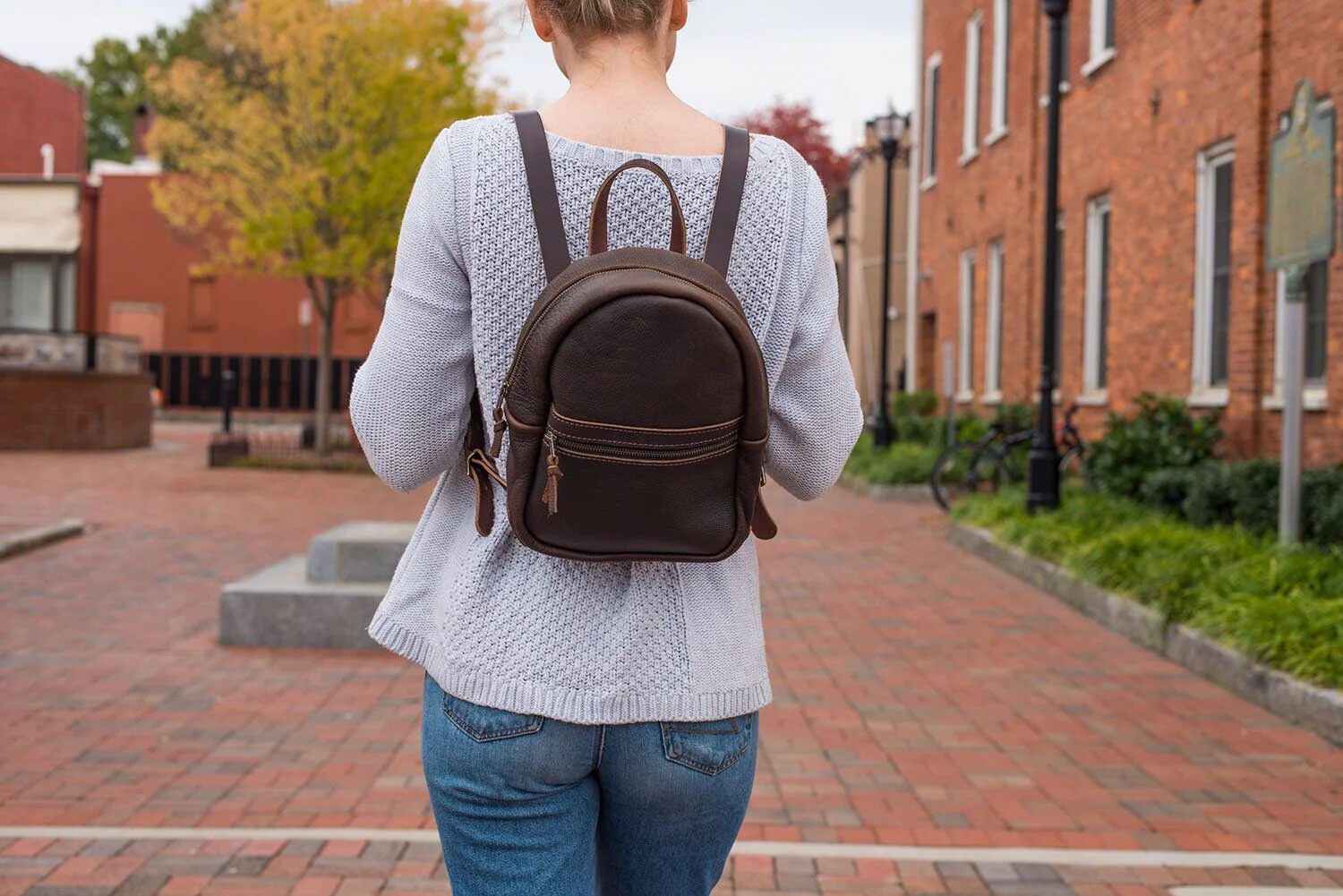 Mini lorimer leather on sale backpack