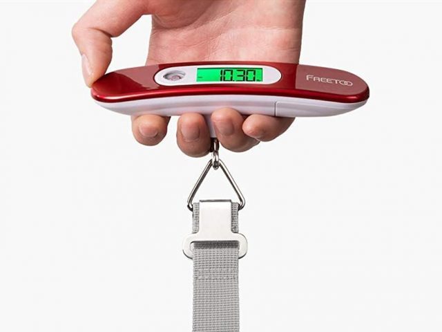 Luggage Scale, Digital Weight Scales for Travel Accessories Essentials  Suitcases, Portable Handheld Scale, Rubber Paint, 110 Pounds 