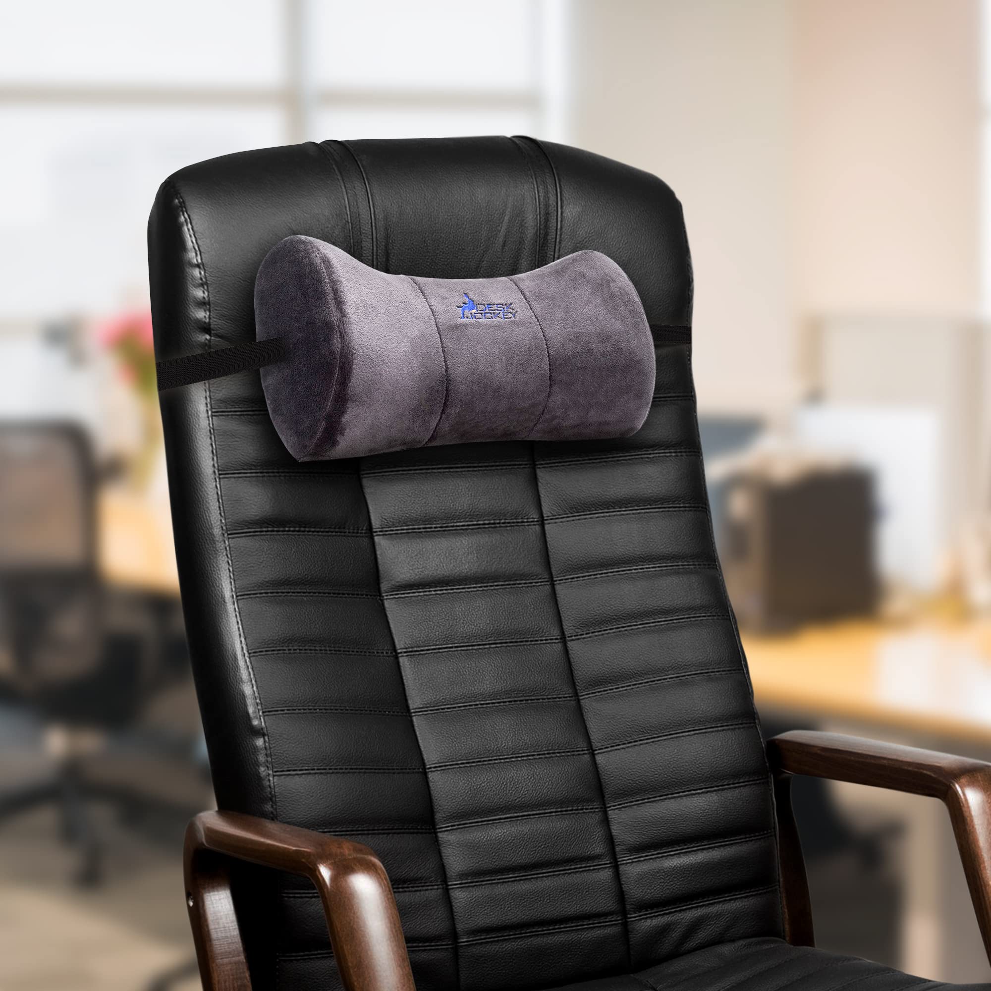 Neck cushion headrest retrofit headrest for sofa couch armchair grey