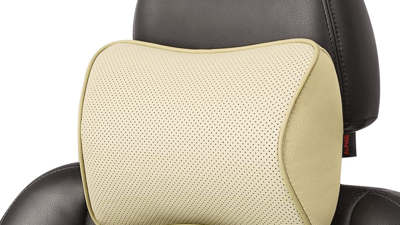 Autofit Camel PU Leather Car Neck Pillow