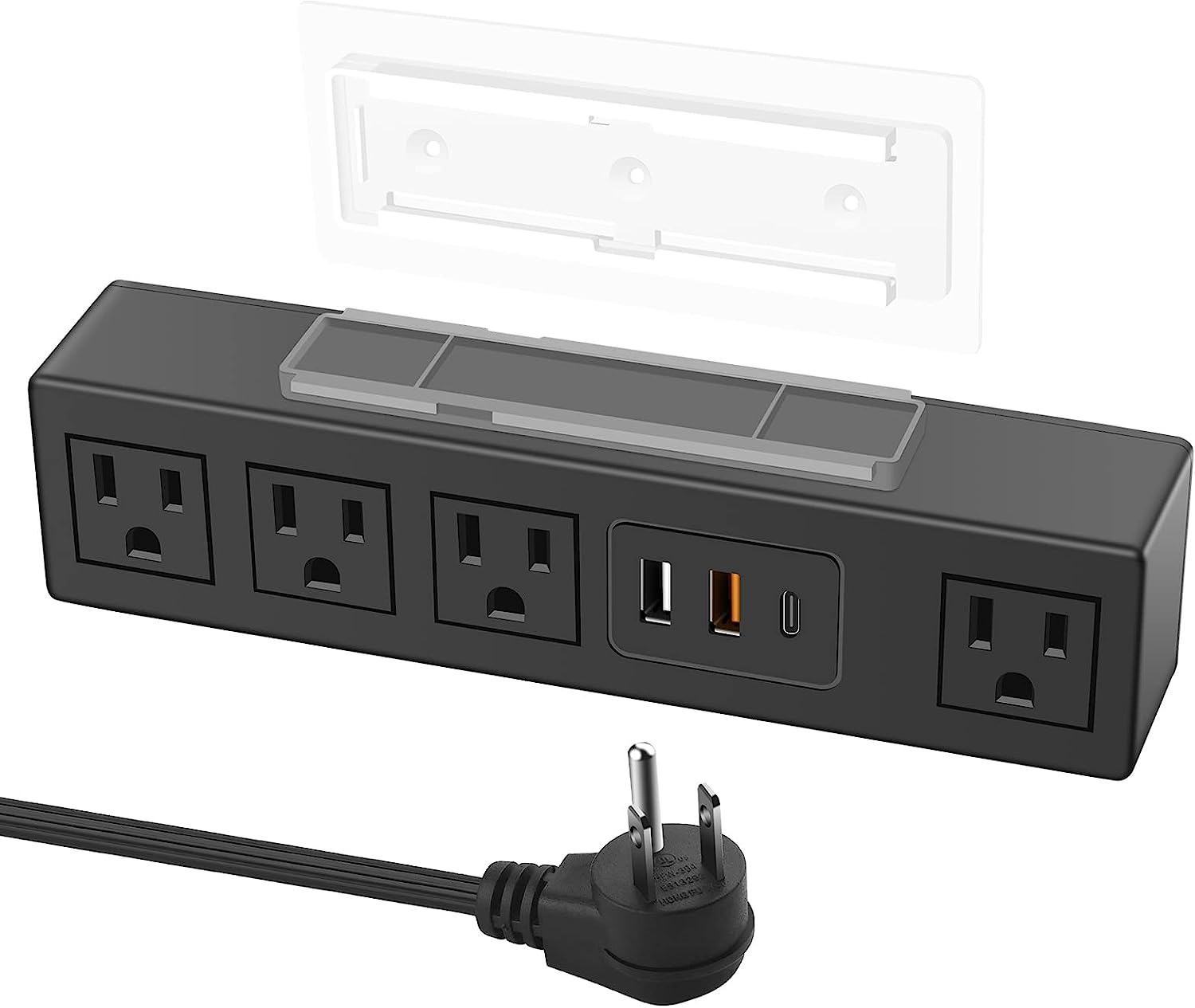 CCCEI Recessed Power Strip with 20W USB C Port, Fast Charging USB