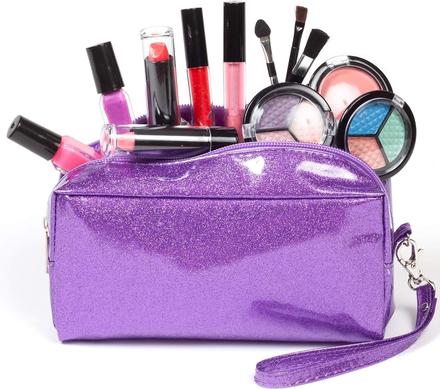 Playkidz My First Princess Washable Real Makeup Set with Designer Floral Cosmetic Bag