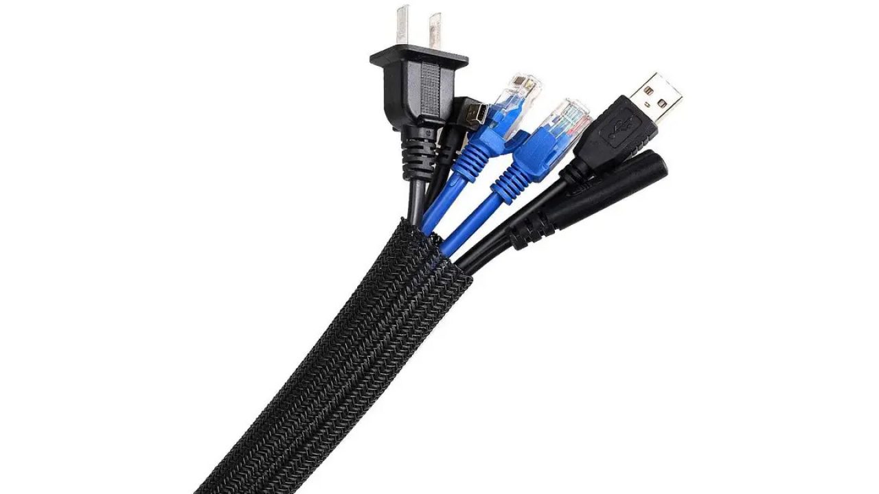 [4 Pack] JOTO Cable Management Sleeve, 19-20 Inch Cord Organizer System  with Zipper for TV Computer Office Home Entertainment, Flexible Cable  Sleeve