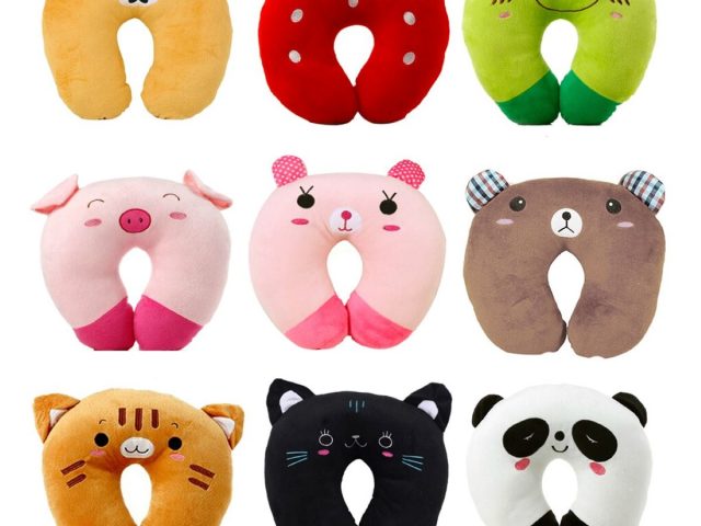 New Cute Animal Pattern Children's Neck Pillow U-shaped Children's