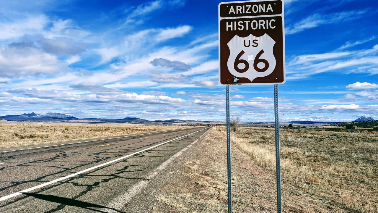 Vista Da Lendária Route 66, National Trails Highway. Arizona