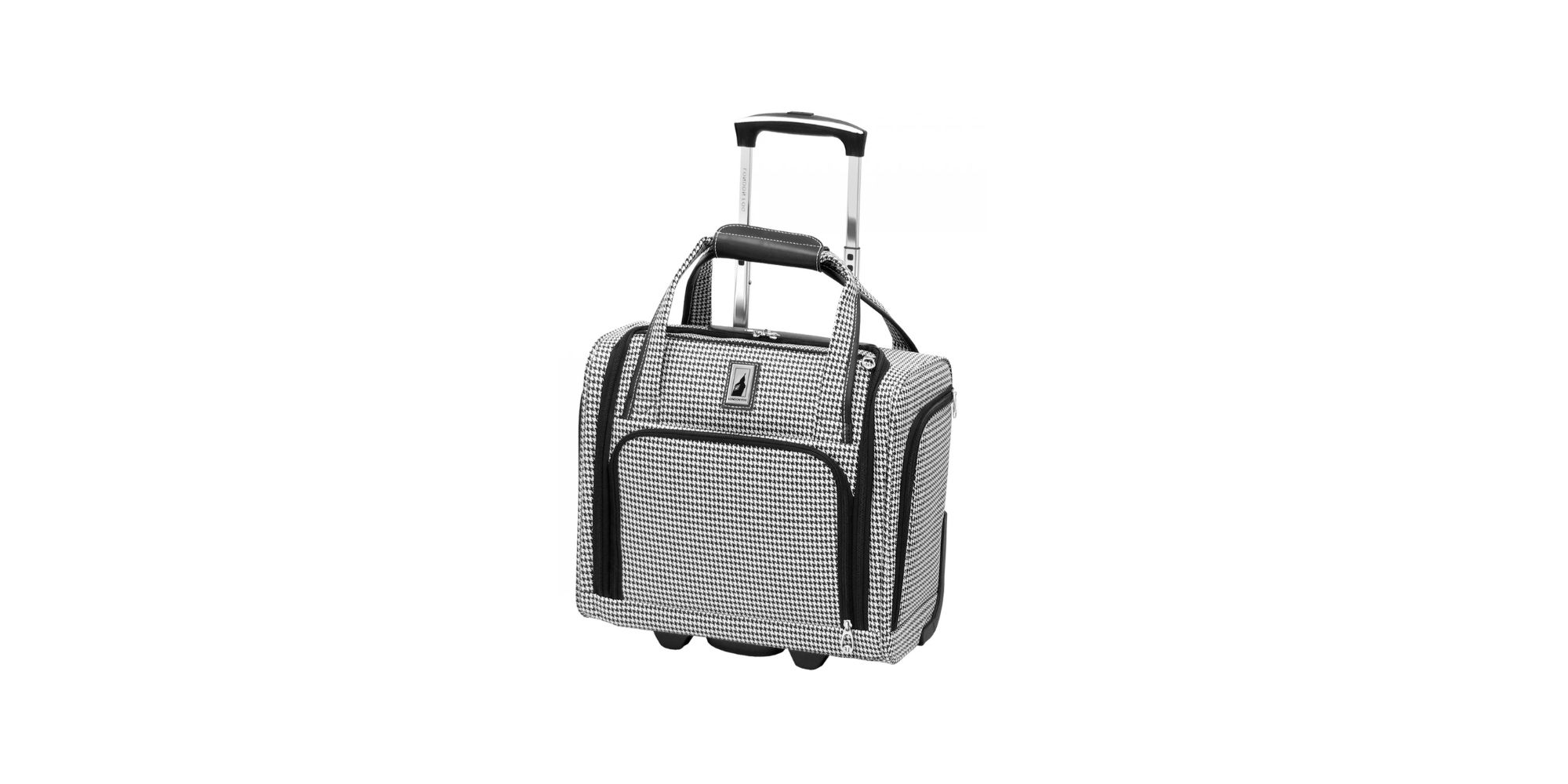  LONDON FOG Newcastle Softside Expandable Spinner Luggage, Rose  Charcoal Herringbone, 4 Piece Set