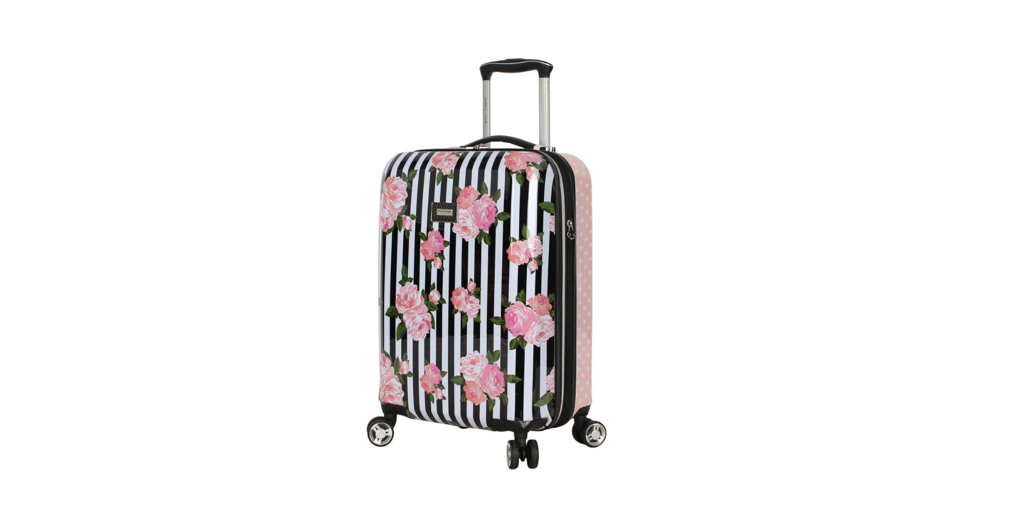 Betsey Johnson Designer Carry On Luggage Collection -  Lightweight Pattern 22 Inch Duffel Bag- Weekender Overnight Business Travel  Suitcase with 2- Rolling Spinner Wheels (Covered Roses)