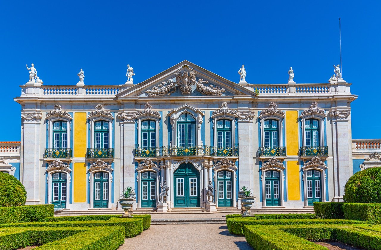 French-style facade of the Queluz Palace